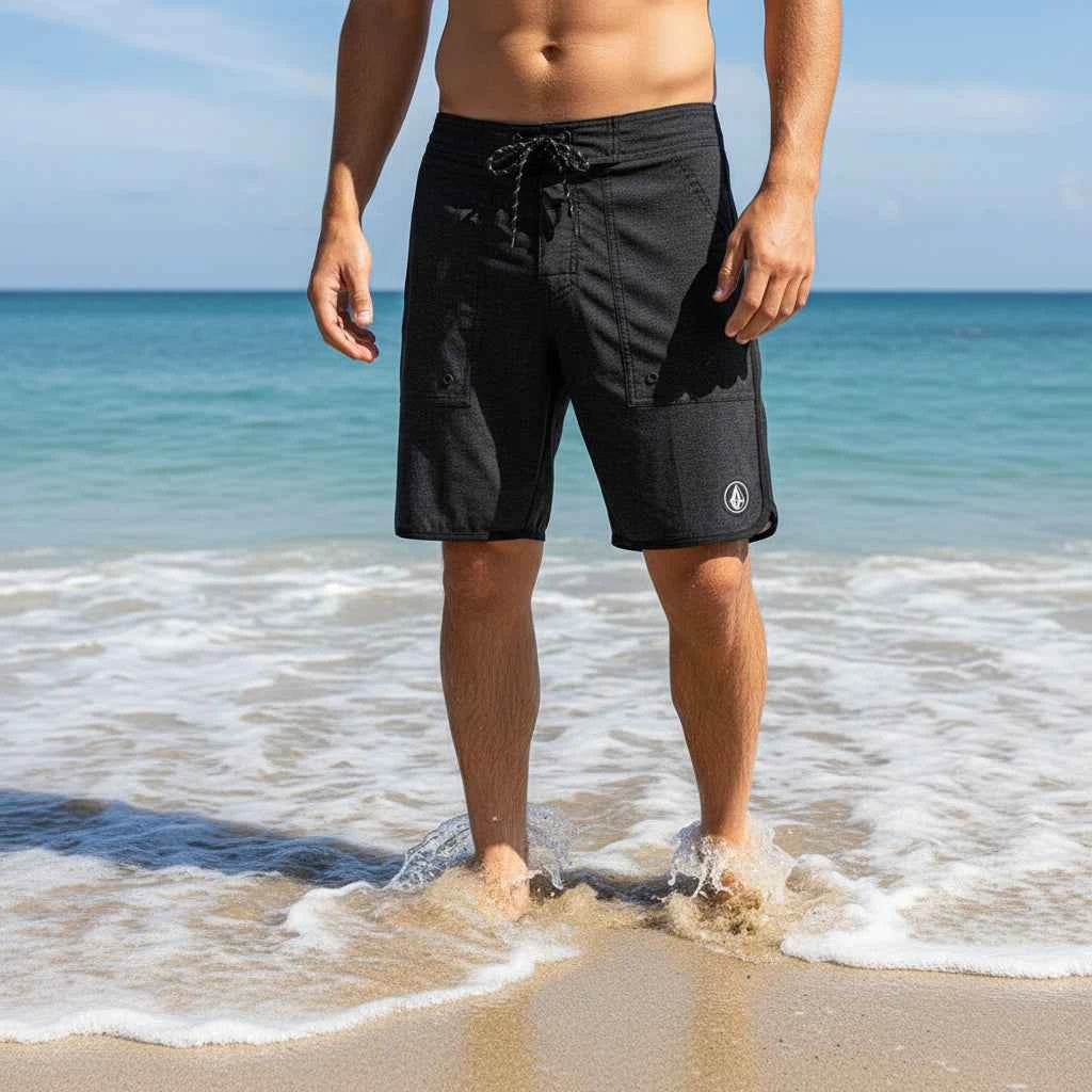 Men's 4-Way Stretch Quick-Dry Board Shorts Black