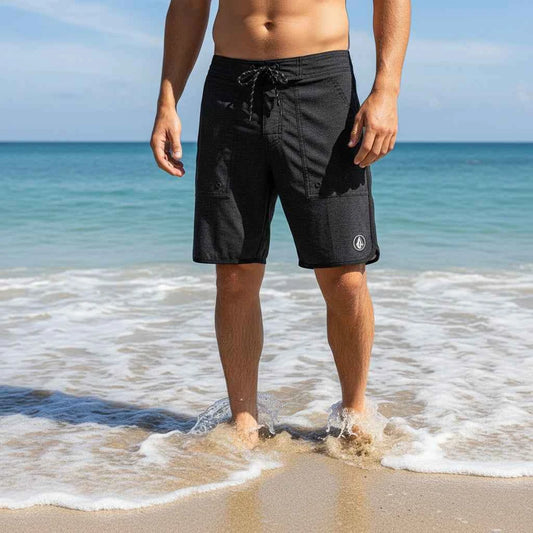 Men's 4-Way Stretch Quick-Dry Board Shorts Black