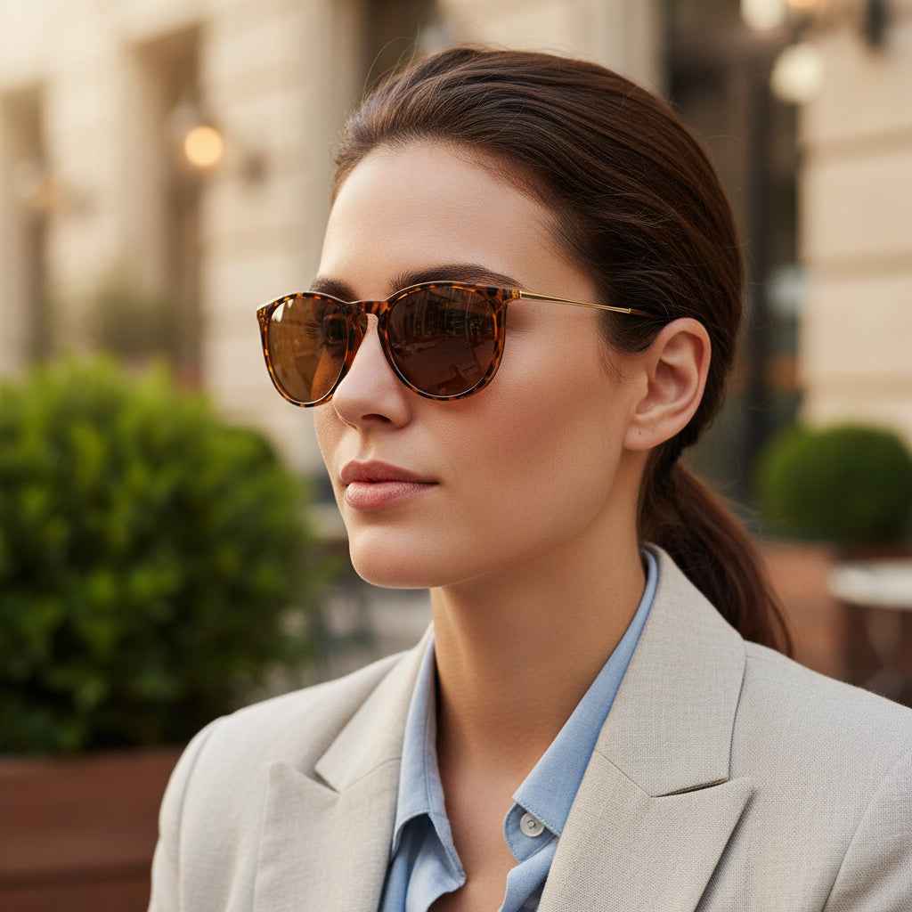 Leopard Print Polarized Sunglasses - UV400 Protection