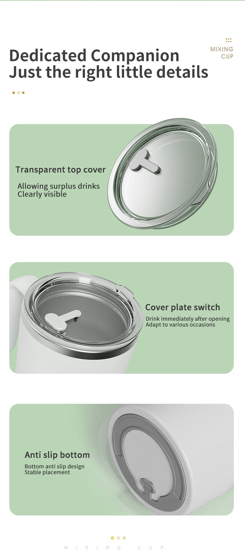 White Portable Automatic Mixing Coffee Cup - Stainless Steel Magnetic Stirrer(No handle) - NNE Living Appliances > Kitchen Ap