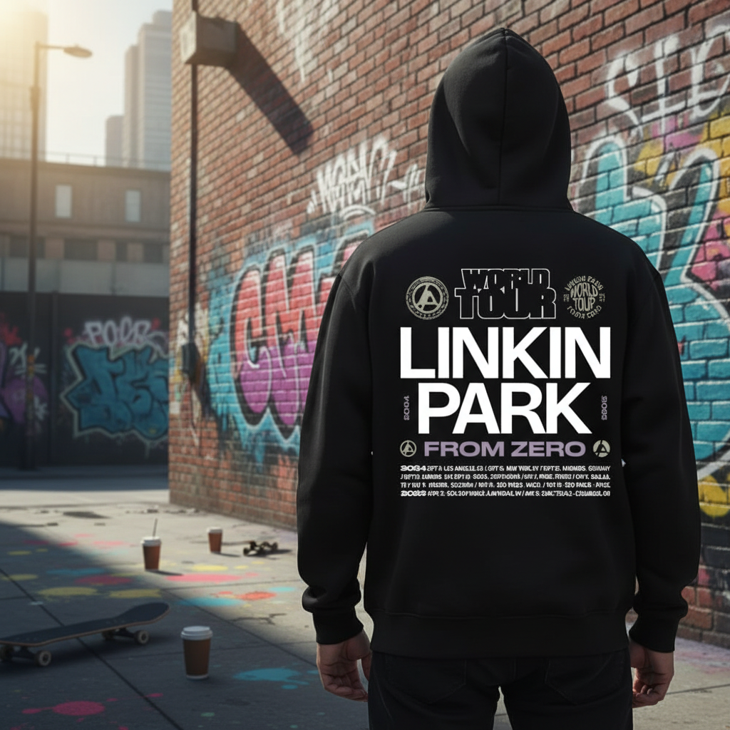 Front view - Urban brick wall with graffiti