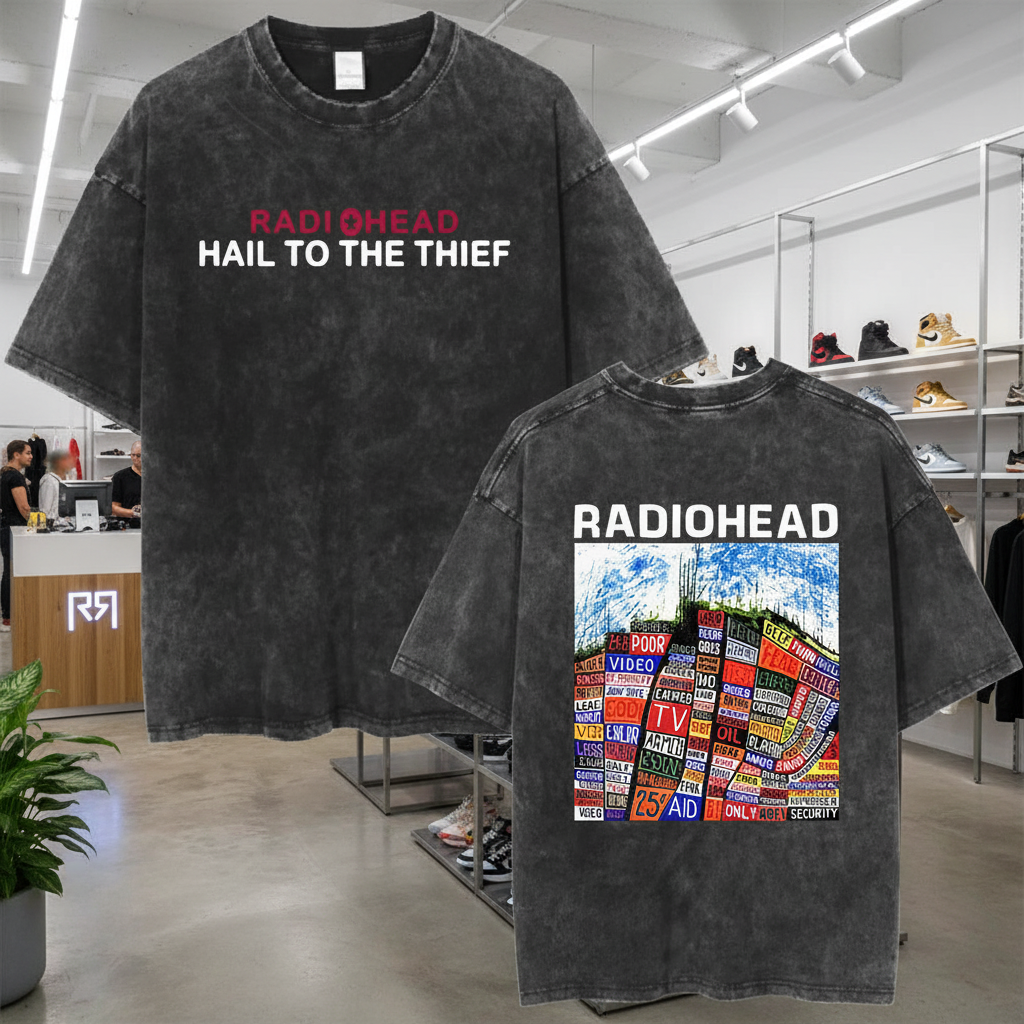 Radiohead Oversized T-Shirt in modern streetwear boutique