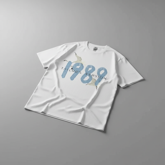 Taylor Swift 1989 Concert Tee on grey studio floor