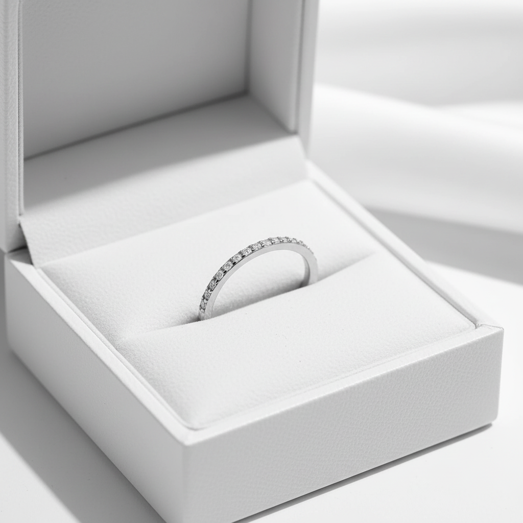 925 Sterling Silver Moissanite Eternity Ring - Sparkling Wedding Band for Women - Matt's random items Uncategorized (Image 4)