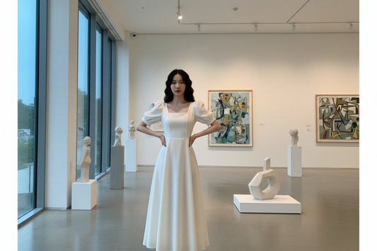 Slim Fit Women White Dress - Matt's random items Dresses (Image 1)