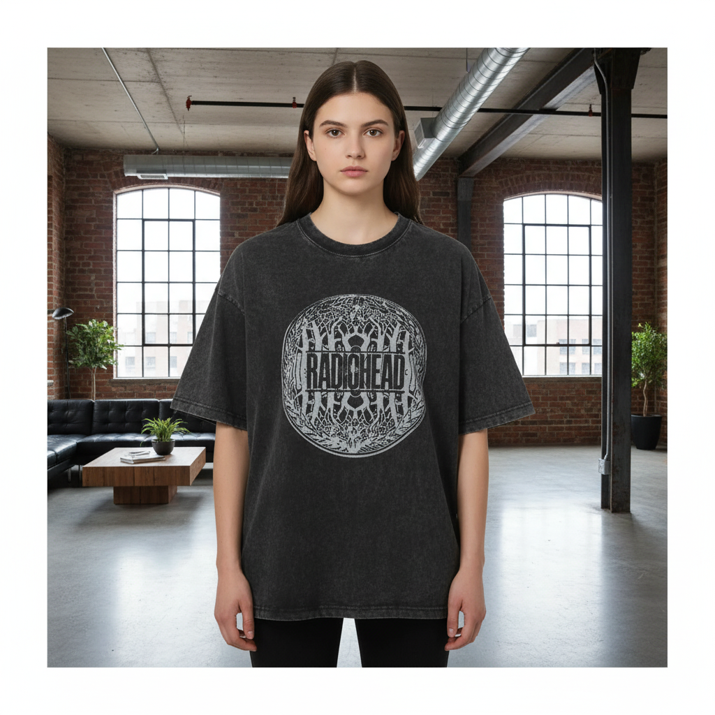 Radiohead Oversized T-Shirt in modern loft apartment