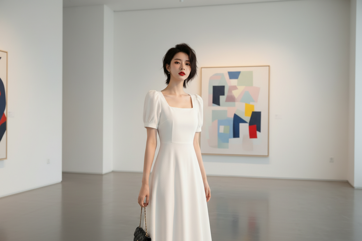 Slim Fit Women White Dress - Matt's random items Dresses (Image 3)