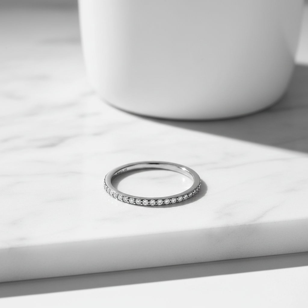 925 Sterling Silver Moissanite Eternity Ring - Sparkling Wedding Band for Women - Matt's random items Uncategorized (Image 3)