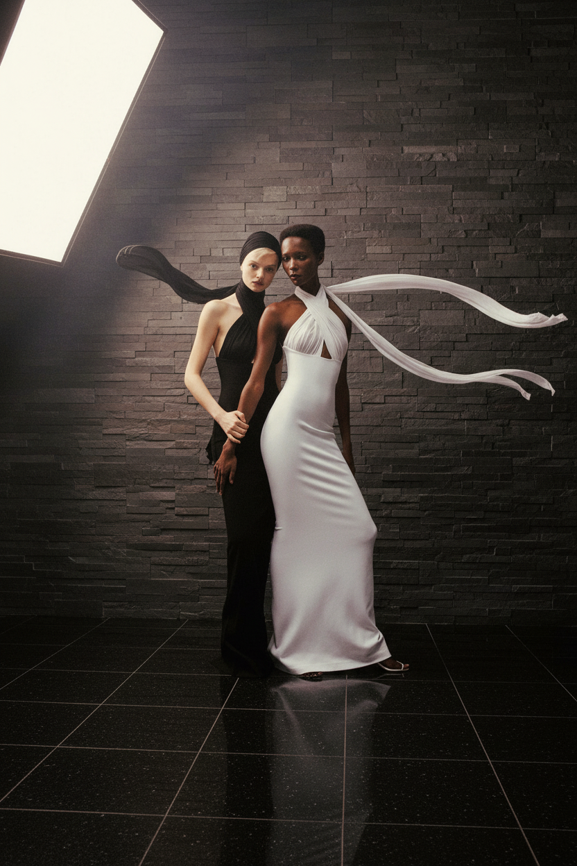 Women's Elegant Halter Neck Long Dress - Backless Evening Gown with Ribbon Detail - Matt's random items Dresses (Image 5)