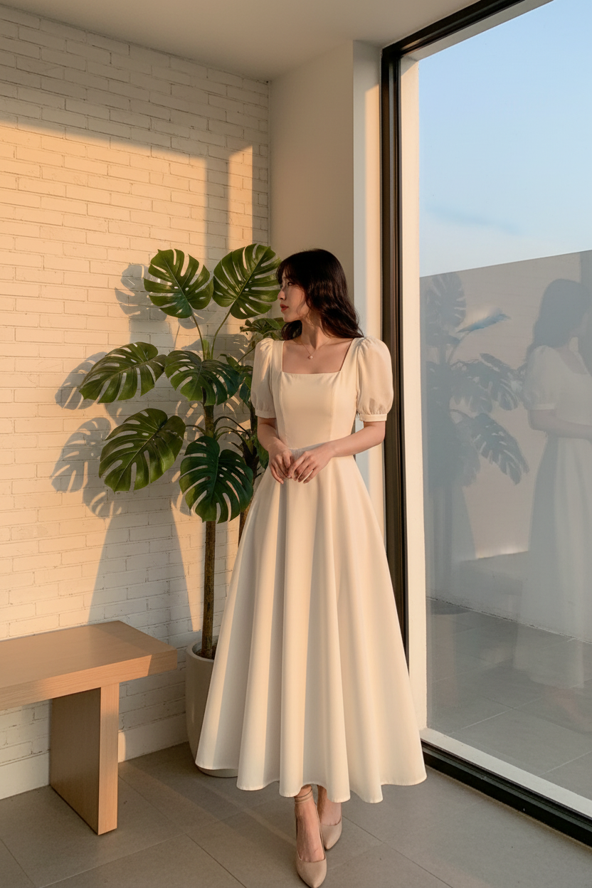 Slim Fit Women White Dress - Matt's random items Dresses (Image 5)