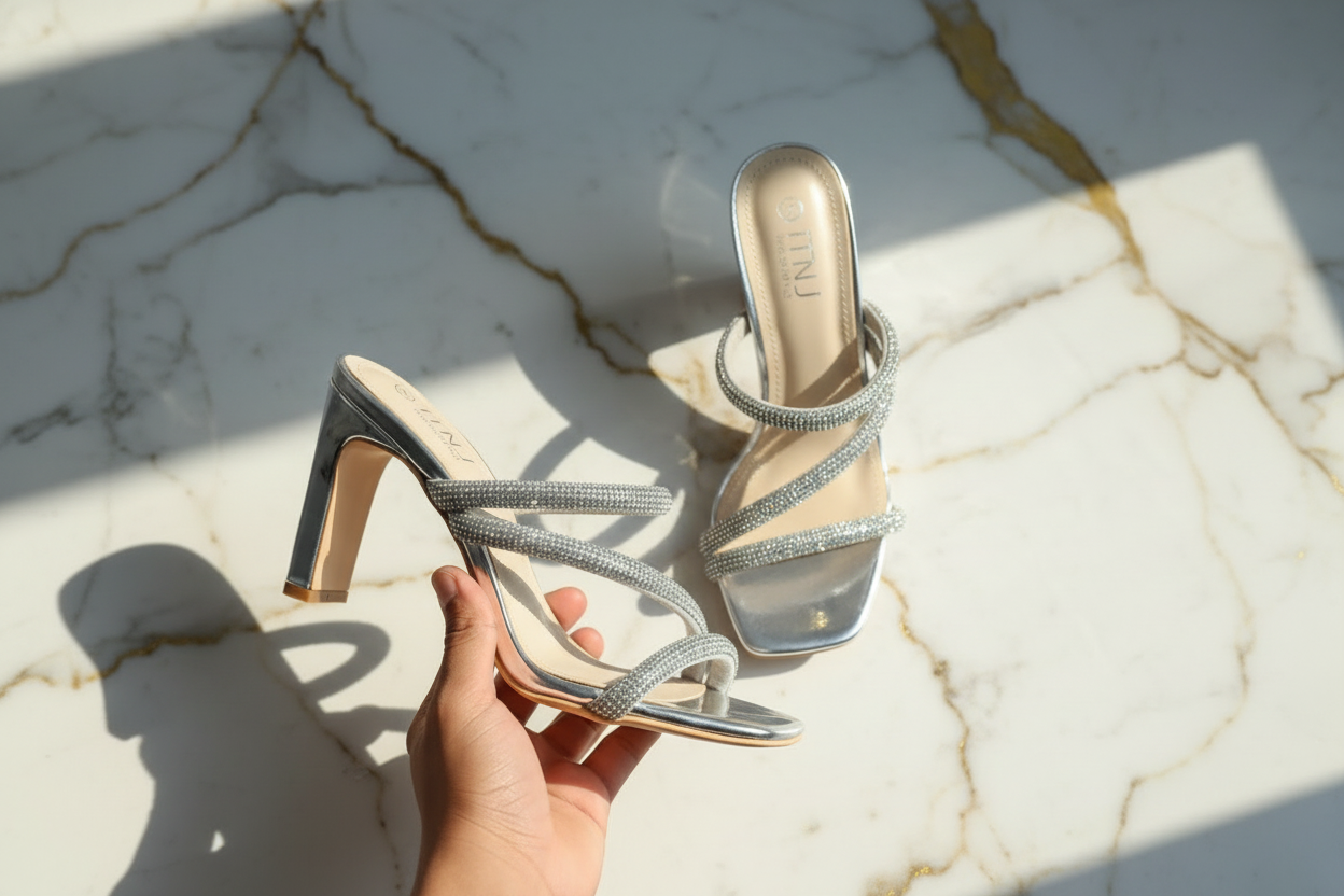 Women's Embellished Square-Toe Block Heel Mules - Image 6